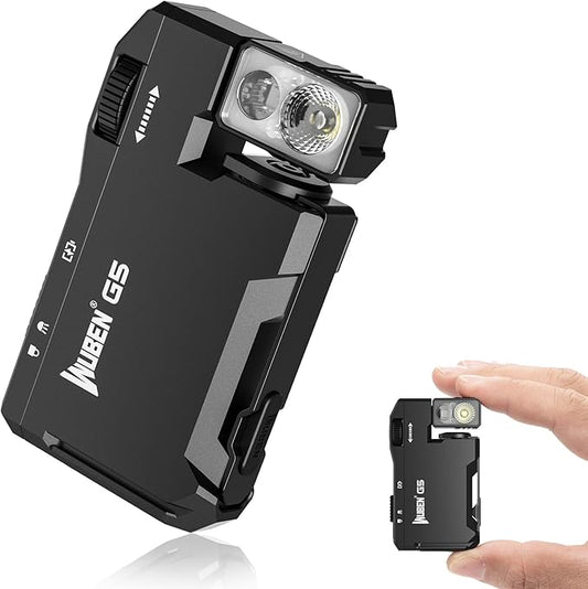 WUBEN G5 Rechargeable EDC Flashlight, 400 Lumens Dual Light Sources Mini by WUBEN