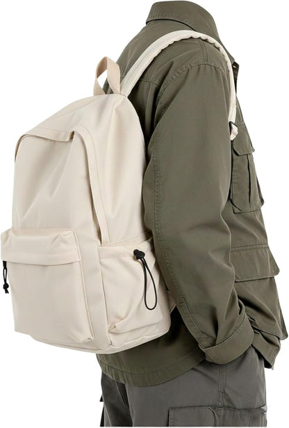 BJLFS White School Backpack for Girls Women, Waterproof High School Book Bag by BJLFS