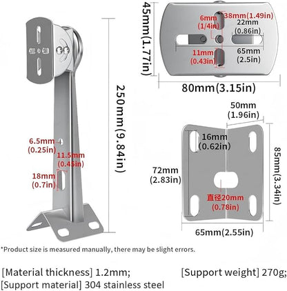 ZT-NET Security Camera Corner Pole Mounting Bracket Stainless Steel Mount - Image 2