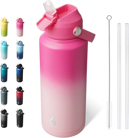 BJPKPK Water Bottle with Straw Lid, 32oz Vacuum Insulated Water Bottles by BJPKPK