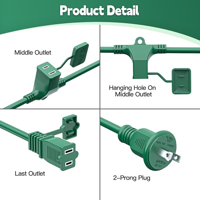 40FT Outdoor Extension Extension Cord - Image 6