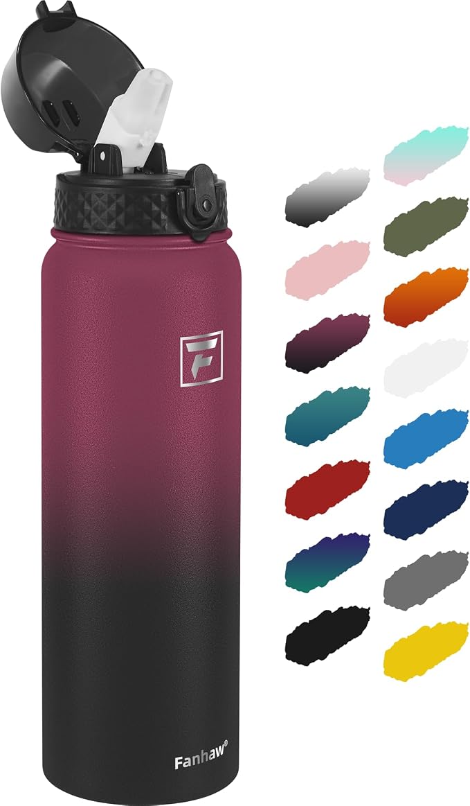 Fanhaw 32 oz Insulated Stainless Steel Water Bottle by FANHAW