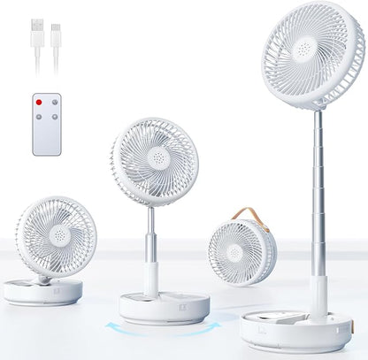 Portable Oscillating Travel Fan, 10400mAh Battery Operated Rechargeable USB by Primelove