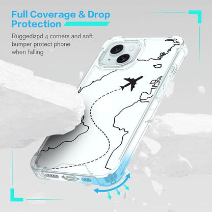 FANXI Minimalist Airplane Travel Map Phone Case Compatible - Image 2