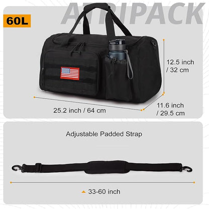 Tactical Gym Bag for Men, 60L Large Capacity Duffle Bags - Image 4