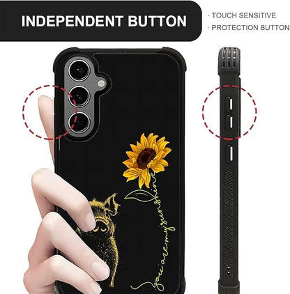 for Samsung Galaxy S24 S25 Plus Case, Pig Sunflower Yellow Sunshine Pattern - Image 5