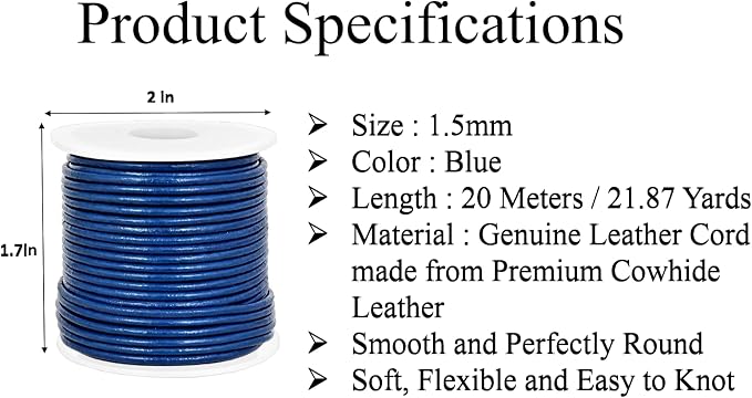 GENIQUE Real/Genuine Round Leather String Cord - Image 3