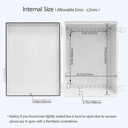 LeMotech Electrical Box, IP67 Waterproof Hinged Cover Stainless Steel Latch - Image 5