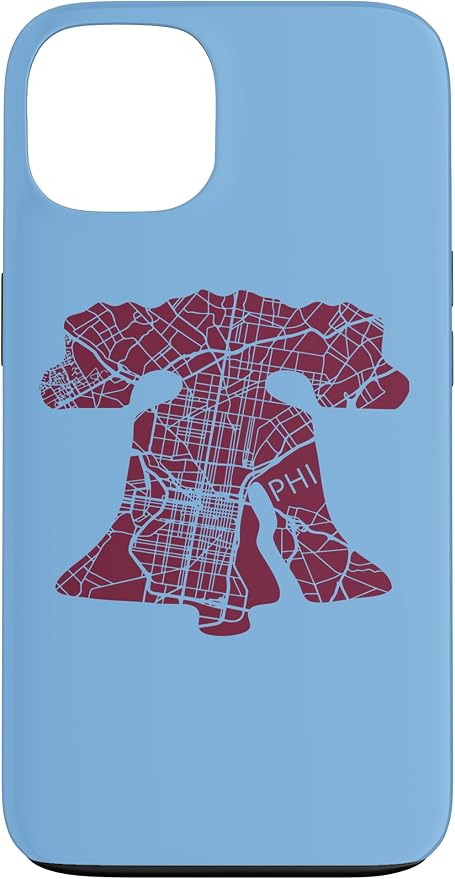 Philadelphia Street Map Liberty Bell Vintage Maroon Philly Case by Unknown