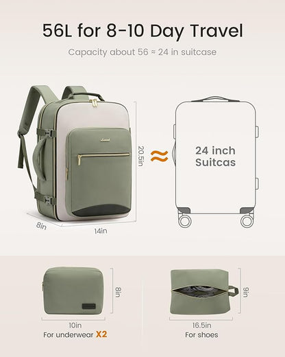 LOVEVOOK 56L Travel Backpack for Women & Men, Airline Approved Carry On Luggage - Image 5