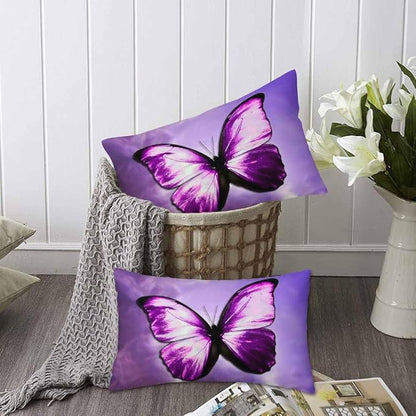 Purple Butterfly Couch Pillow Covers 12 X 20 Vibrant Magical Nature Insect Set - Image 6