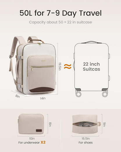 LOVEVOOK 50L Travel Backpack for Women & Men, Airline Approved Carry On Luggage - Image 5