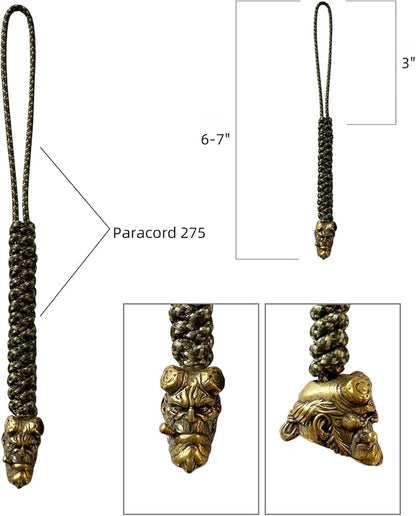 Handmade Lanyards with Brass Beads – Paracord 550 Survival Gear Leash - Image 3