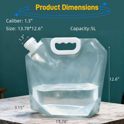 4 Pack 5L BPA Free Collapsible Water Tank Container Portable Lightweight Space - Image 2
