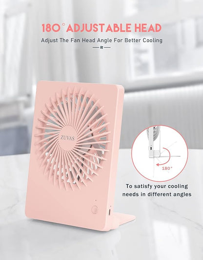 Zuvas Desk Fan Battery Operated Fan Rechargeable 180°Tilt Folding Personal Fan - Image 4