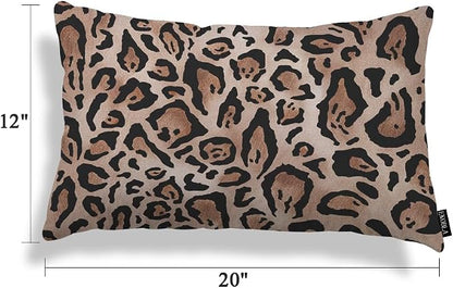 EKOBLA 12"x20" Throw Pillow Cover Leopard Skin Real Jaguar Print Abstract Brown - Image 4