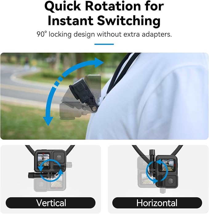 TELESIN Neck Mount SE 2.0 with Air Cushion, Adjustable Chest Strap and Neck - Image 6