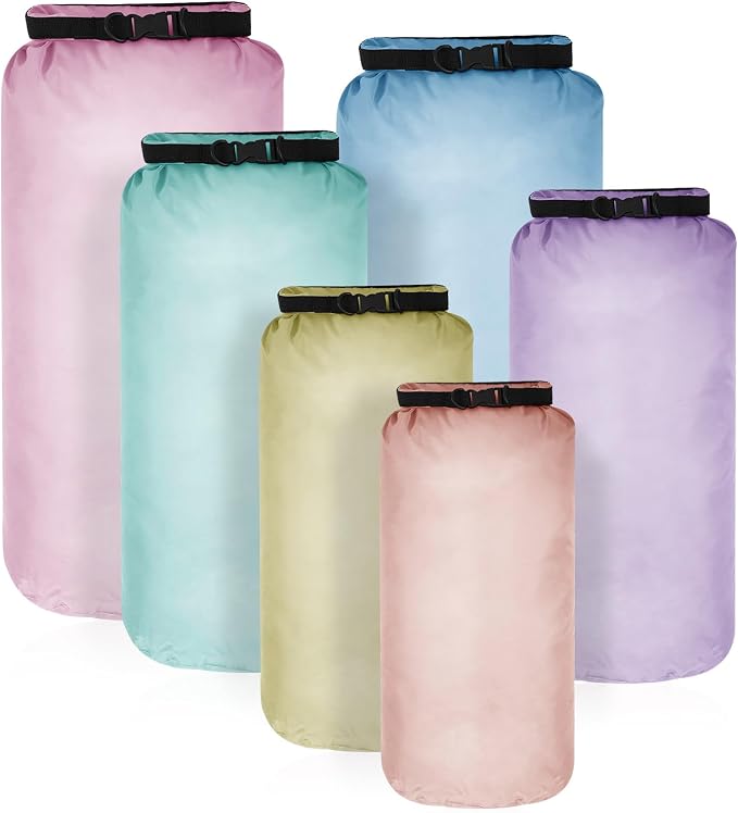 Shappy 6 Pcs Waterproof Dry Bag Set Ultralight Stuff Sack 20/15/10/8/5/3L by Shappy