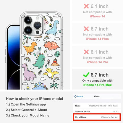 MOSNOVO for iPhone 14 Pro Max Case | Military Grade 6.6ft Drop Tested | Clear - Image 2