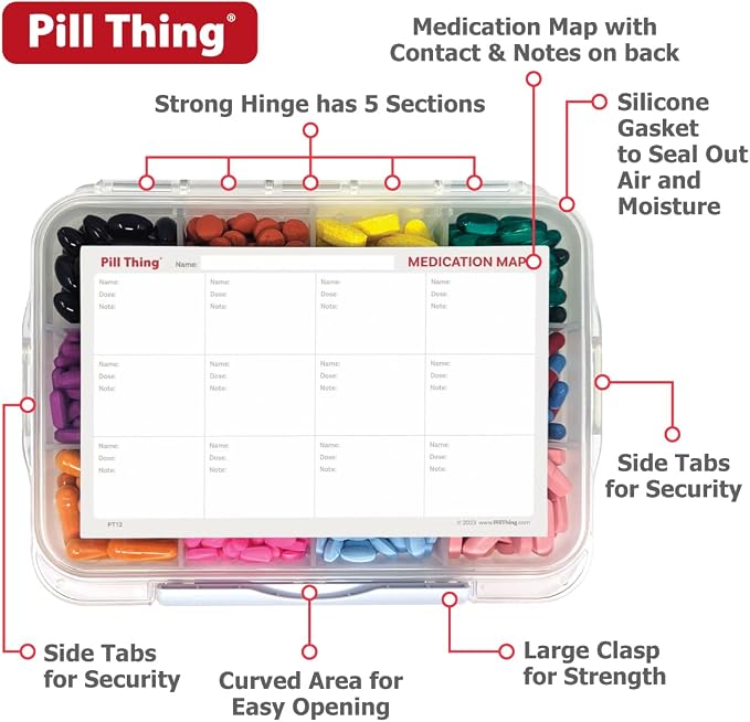 8 and12 Compartment Large Pill Cases - Image 3