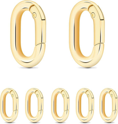 10Pack 3/4 Inch Small Oval Carabiner, Metal Spring Tiny Carabiner Clips by CooBigo