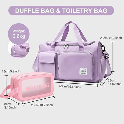 Suruid Gym Bag for Women Men, Travel Duffle Bag Large Capacity Carry On - Image 2