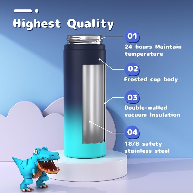 Kids Water Bottle, Stainless Steel Vacuum Insulated cup, Kids Water Bottle - Image 4