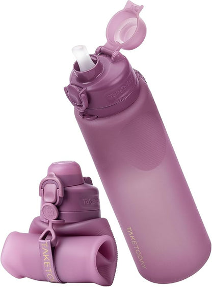 TakeToday Collapsible Water Bottles 32oz, Foldable Travel Bottle, TSA-Approved by TAKETODAY
