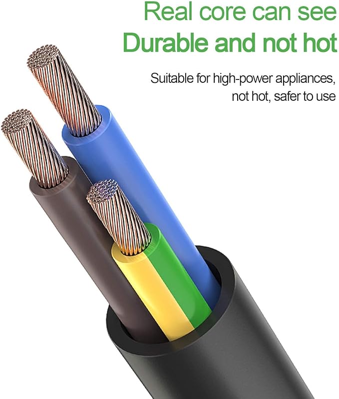 3.3FT 3 Prong 1 to 3 Extension Cord Splitter, Indoor Outdoor Power Cable - Image 5