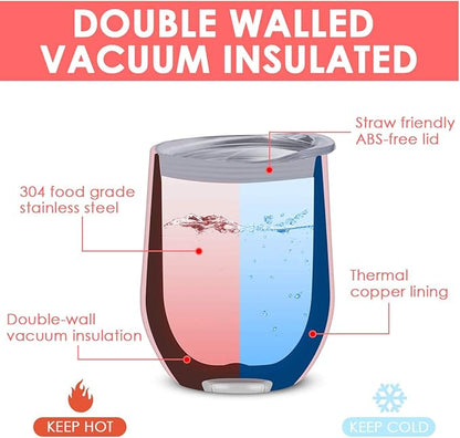 6 Pack 12 oz Stainless Steel Stemless Wine Tumbler - Image 2