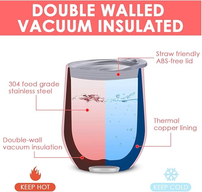 6 Pack 12 oz Stainless Steel Wine Tumbler - Image 2