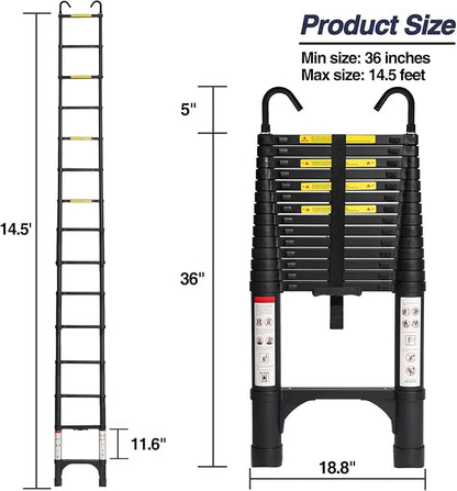 BOCOM 14.5 FT Aluminum Telescoping Ladder - Image 5