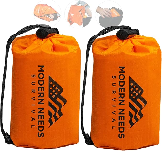 MODERN NEEDS Emergency Sleeping Bag Survival – Thermal Blanket & Bivy Sack | by MODERNNEEDS