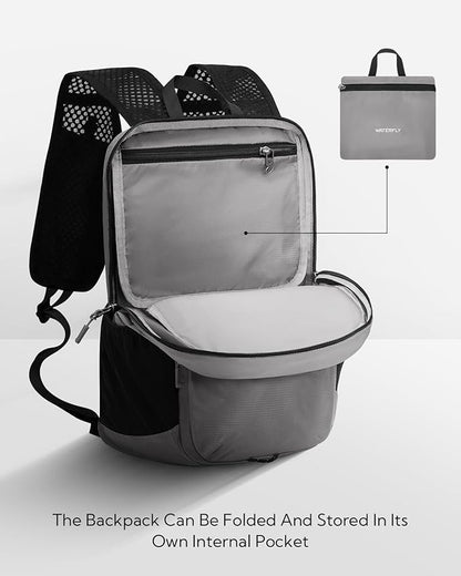 WATERFLY Packable Lightweight Small Backpack: 15L Foldable Mini Hiking Daypack - Image 4