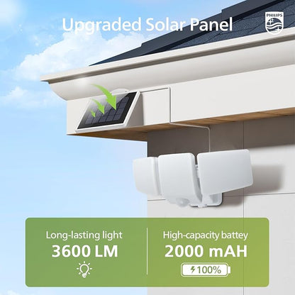 Philips 3600LM Solar Security Lights, 5000K Waterproof Dimmable LED Motion - Image 7