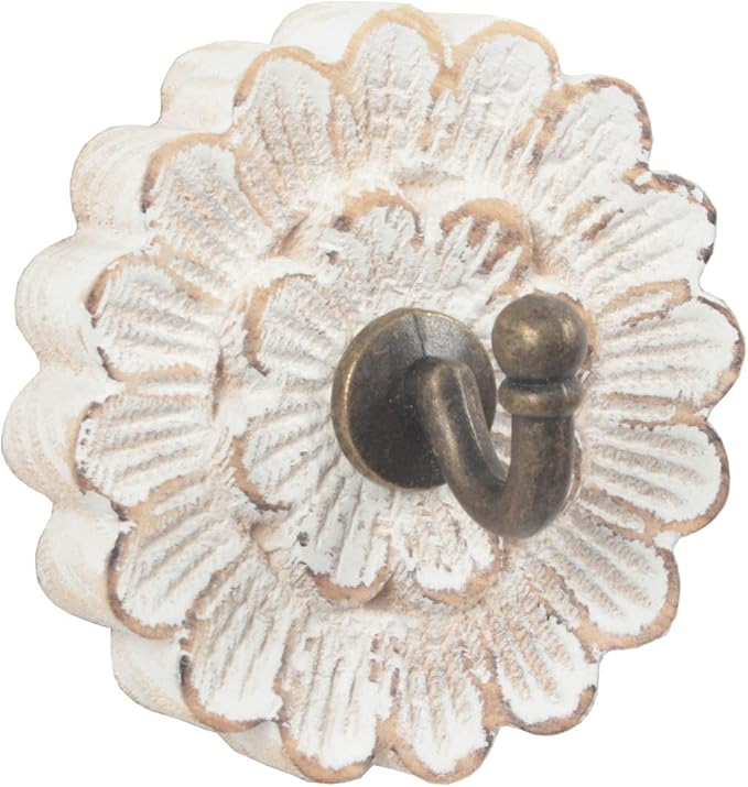 dwellington Distress Wood Flower Coat Hooks by dwellington
