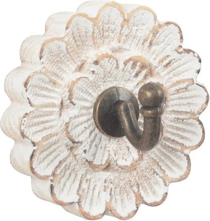 dwellington Distress Wood Flower Coat Hooks by dwellington