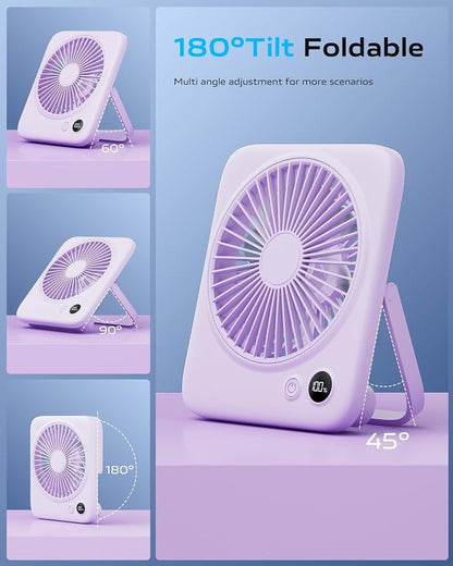 Otlonpe Portable Desk Fan 6.5 Inch, 4000mAh Rechargeable Battery Operated & USB - Image 6
