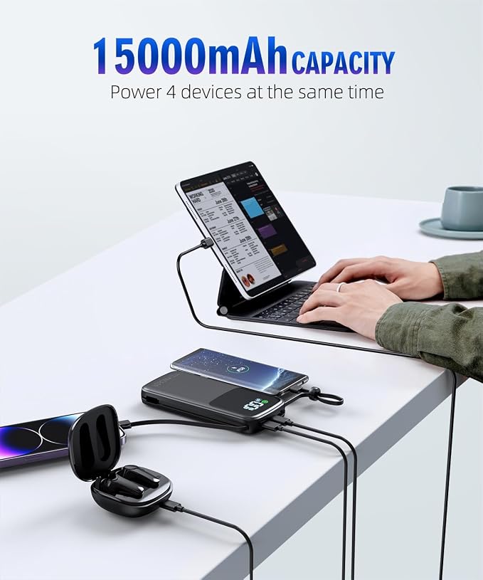 LOVELEDI Portable-Charger-Power-Bank - 15000mAh Power Bank Supports PD 30W Fast - Image 8