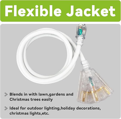EP 12FT 12 Gauge Heavy Duty Extension Cord, 15A 125V 1875W, 3 Outlet - Image 6