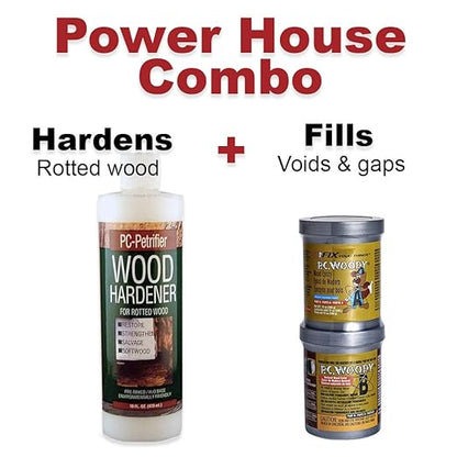 PC-Products Wood Repair Epoxy Paste and Wood Hardener Kit, PC-Woody 6 oz and - Image 2