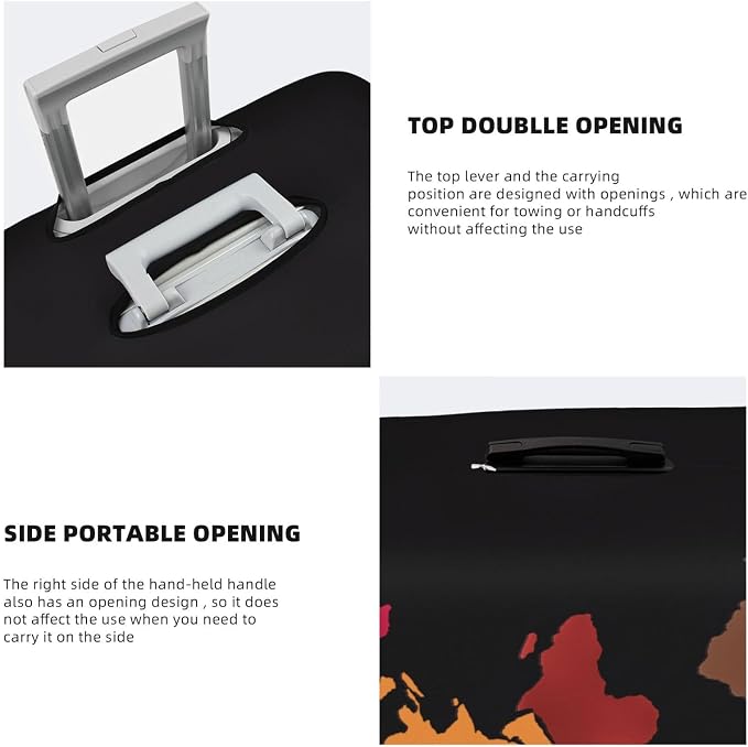 World Map Luggage Cover for Suitcase and Luggage Tag Combination, Elastic - Image 7