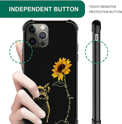 for iPhone 11 Pro Case, Pig Sunflower Yellow Sunshine Pattern Made of Soft - Image 3
