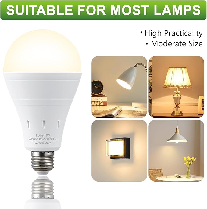 DEBAOBULB 10 Pack Rechargeable Emergency Light Bulbs, Battery Powered LED Light - Image 7