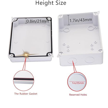 Electrical Box, ABS Plastic Project Box Power Cord Enclosure White 5.9 x 4.3 x - Image 4