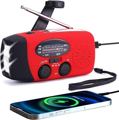 FM/AM/NOAA Weather Radio Hand Crank Self Powered Solar Portable Mini Emergency by emergencyradio