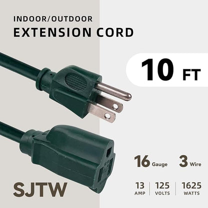 10ft Outdoor Extension Cord for Christmas Decorations - Image 2