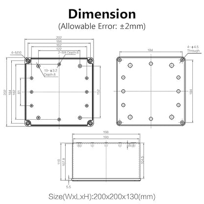 LeMotech Waterproof Dustproof IP67 Junction Box DIY Case Enclosure Gray 7.9 x - Image 6