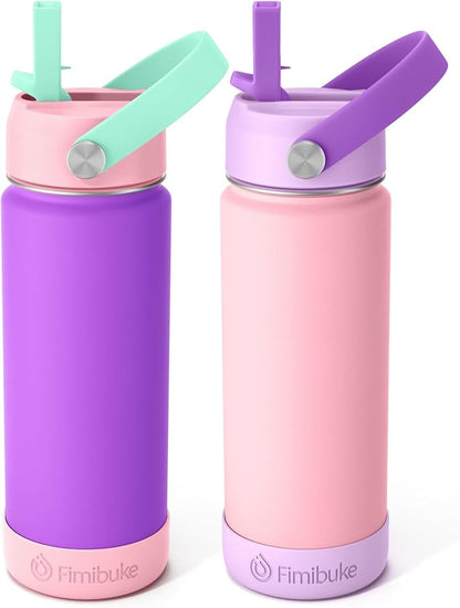 Fimibuke Kids Insulated Water Bottle - 18oz BPA-FREE 18/8 Stainless Steel Kids by Fimibuke