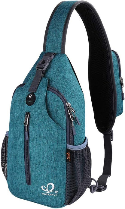 WATERFLY Crossbody Sling Backpack Sling Bag Travel Hiking Chest Bags Daypack by Waterfly